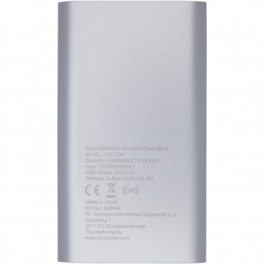 Logotrade Geschäftsgeschenke das Foto: Juice 4000 mAh kabellose Powerbank 
