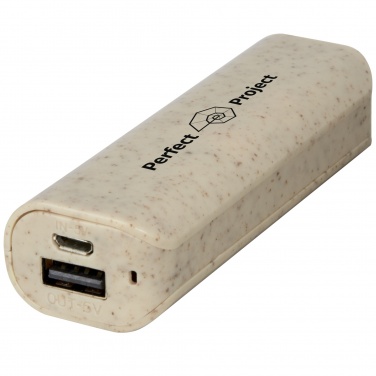 Logotrade Logogeschenke das Foto: Yoko 1200 mAh Weizenstroh Powerbank