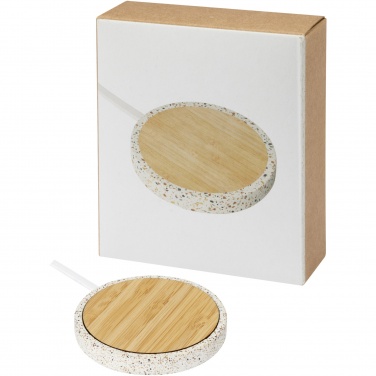 Logotrade Werbegeschenke das Foto: Terrazzo 10 W kabelloses Bambus-Ladepad