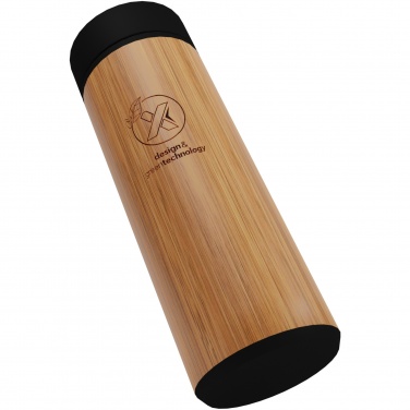 Logotrade Firmengeschenke das Foto: SCX.design D11 500 ml Smart Flasche  aus Bambus mit Leuchtlogo