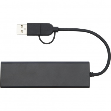 Logotrade Werbeartikel das Foto: Rise USB 2.0 Hub aus recyceltem RCS Aluminium