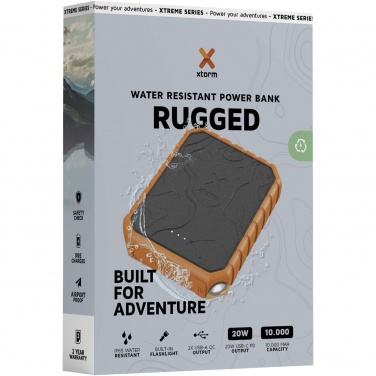 Logotrade Werbeartikel das Foto: Xtorm XR201 Xtreme 20 W 10.000 mAh QC3.0 wasserdichte, robuste Powerbank mit Taschenlampe
