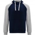 Badet zweifarbiger Kapuzenpullover Unisex, Marineblau / Grau meliert