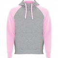 Badet zweifarbiger Kapuzenpullover Unisex, Grau meliert / Hellrosa