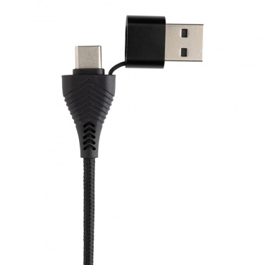 Logotrade Geschäftsgeschenke das Foto: Link Dual Input USB Hub aus RCS rec. Kunststoff und Bambus