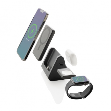 Logotrade Geschäftsgeschenke das Foto: Powerbase 3-in-1-Charger aus RCS Kunststoff mit Powerbank