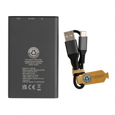 Logotrade Firmengeschenke das Foto: Terra 5.000 mAhPowerbank aus RCS recyceltem Aluminium