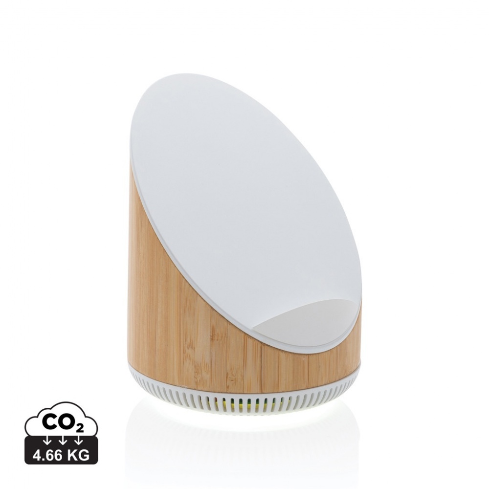 Logotrade Firmengeschenke das Foto: Ovate 5W Bambus Lautsprecher mit 15W WirelessCharger