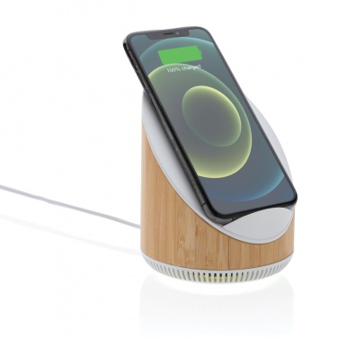 Logotrade Logogeschenke das Foto: Ovate 5W Bambus Lautsprecher mit 15W WirelessCharger