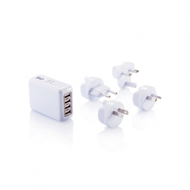 Logotrade Werbeartikel das Foto: Reiseadapter mit 4fachem USB Anschluss