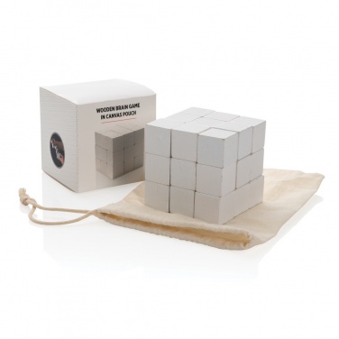 Logotrade Logogeschenke das Foto: Geschicklichkeitsspiel aus Holz im Canvas-Etui