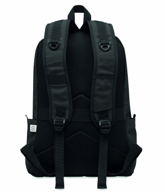 Logotrade Werbeartikel das Foto: Ein 15-Zoll-Laptop-Rucksack aus recycelter Pre-Consumer-Baumwolle mit individuell anpassbarem Druck