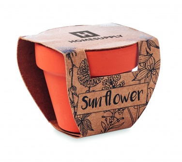 Logotrade Logogeschenke das Foto: Terracotta-Topf Sonnenblume