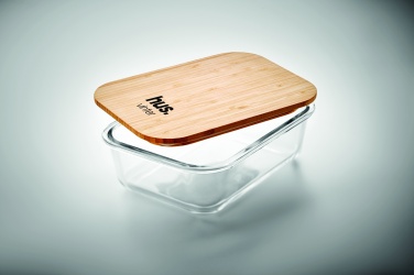 Logotrade Firmengeschenke das Foto: Lunchbox Glas mit Bambus
