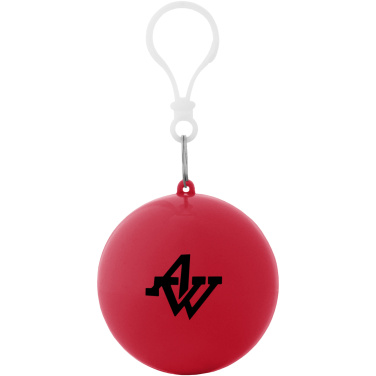 Logotrade Geschäftsgeschenke das Foto: Xina Regenponcho in ballförmiger Hülle mit Schlüsselanhänger