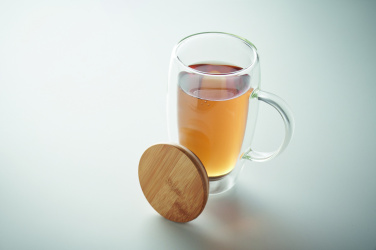 Logotrade Werbeartikel das Foto: Doppelwandiger Glasbecher 450ml