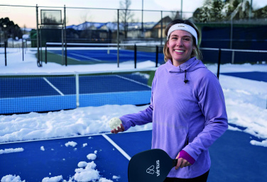 Logotrade Werbegeschenke das Foto: Pickleball-Ballspiel