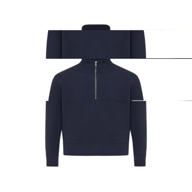 Logotrade Werbeartikel das Foto: IQONIQ Elgon Quarter-Zip-Sweater aus rec. Baumwolle