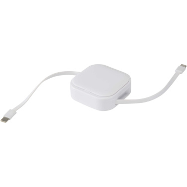 Logotrade werbemittel das Foto: Gloas Aufrollbares 5 in 1 Kabel aus Recyclingmaterial mit Datensynchronisierung und 100 W Schnellladefunktion sowie Smartphone Toolkit