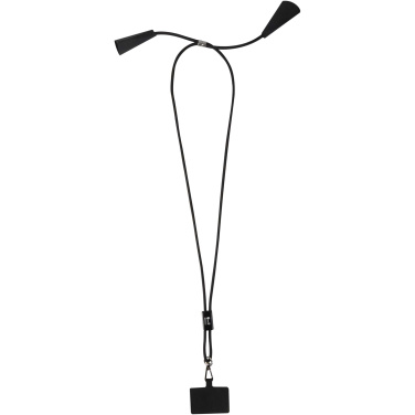 Logotrade Firmengeschenke das Foto: Funi 5 in 1 Lanyard Kabel aus recyceltem Kunststoff für Smartphones mit integrierter Datensynchronisierung und 100 W Schnellladefunktion