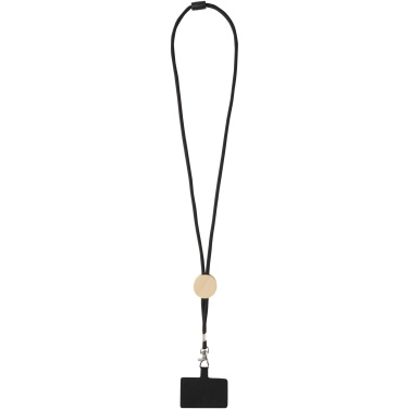 Logotrade Geschäftsgeschenke das Foto: Adhab Smartphone Lanyard mit Bambusdetails