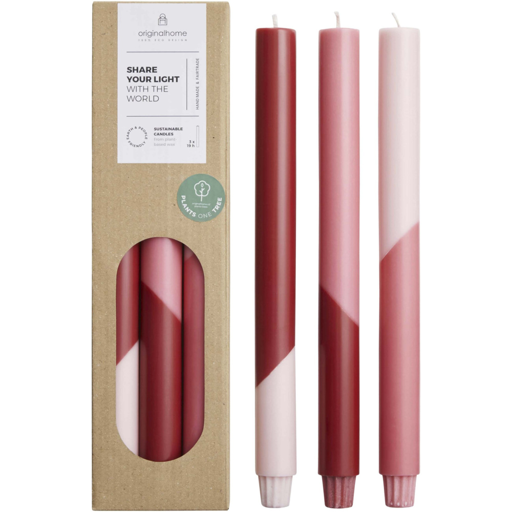Logotrade Logogeschenke das Foto: Originalhome Eden Diagonale Kerzen – 3er-Set