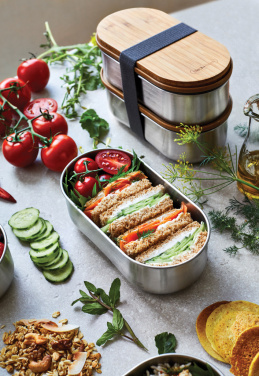 Logotrade Geschäftsgeschenke das Foto: Black+Blum Stainless Steel Double Bento Box