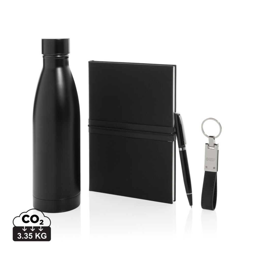 Logotrade Werbegeschenke das Foto: Swiss Peak RCS Deluxe Business-Set mit Flasche