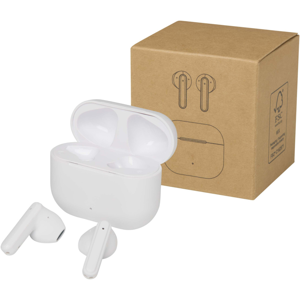 Logotrade Geschäftsgeschenke das Foto: Altais True Wireless Bluetooth® Headset aus recyceltem Kunststoff