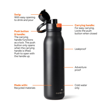 Logotrade Logogeschenke das Foto: Nordic Drift Trail einwandige RCS Wasserflasche 750ml