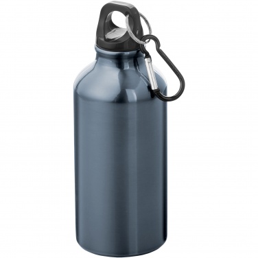 Logotrade advertising products photo of: Oregon 400 ml aluminium water bottle with carabiner