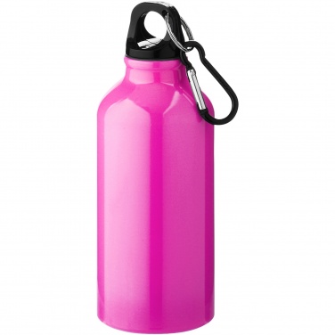 Logotrade promotional merchandise picture of: Oregon 400 ml aluminium water bottle with carabiner