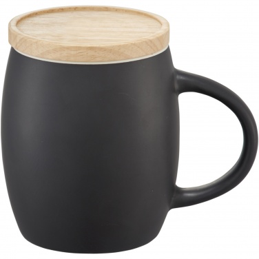 Logotrade promotional products photo of: Hearth 400 ml ceramic mug with wooden coaster