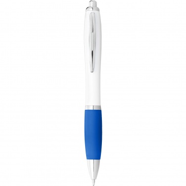 Logotrade business gift image of: Nash ballpoint pen with white barrel and coloured grip
