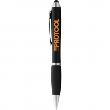 Logo trade advertising products picture of: Nash coloured stylus ballpoint pen with black grip