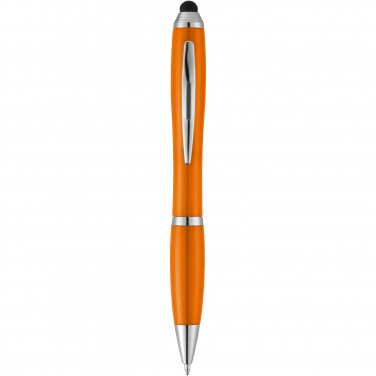 Logo trade corporate gift photo of: Nash stylus ballpoint pen with coloured grip
