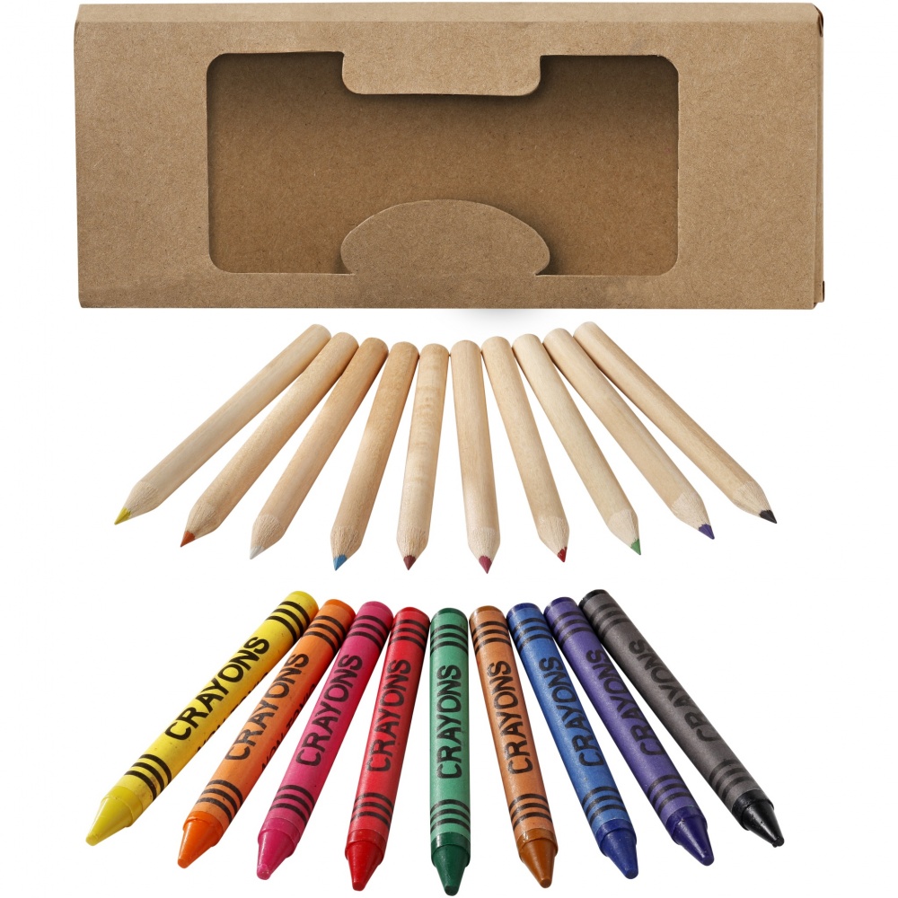 Logotrade corporate gifts photo of: Lucky 19-piece coloured pencil and crayon set