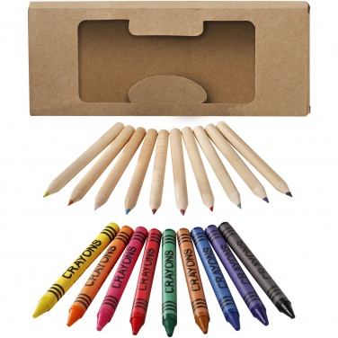 Logotrade corporate gift image of: Lucky 19-piece coloured pencil and crayon set