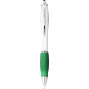 Logotrade promotional gift picture of: Nash ballpoint pen white barrel and coloured grip