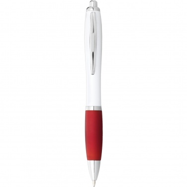 Logotrade advertising products photo of: Nash ballpoint pen white barrel and coloured grip
