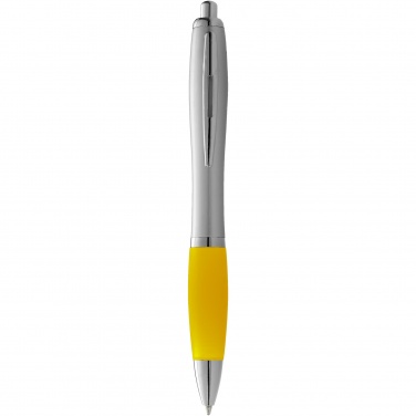 Logotrade advertising product picture of: Nash ballpoint pen silver barrel and coloured grip
