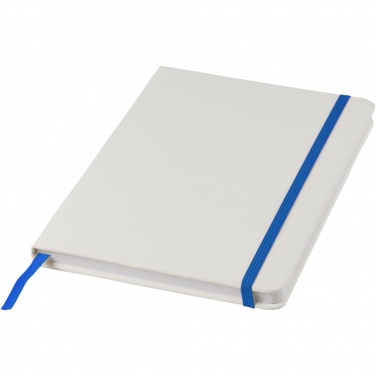Logotrade promotional item image of: Spectrum A5 white notebook with coloured strap