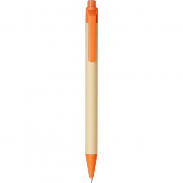 Logo trade promotional items image of: Berk recycled carton and corn plastic ballpoint pen