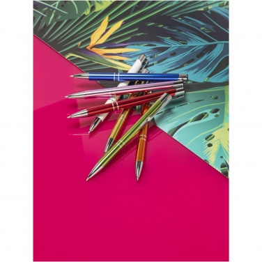 Logo trade promotional giveaways image of: Moneta anodized aluminium click ballpoint pen