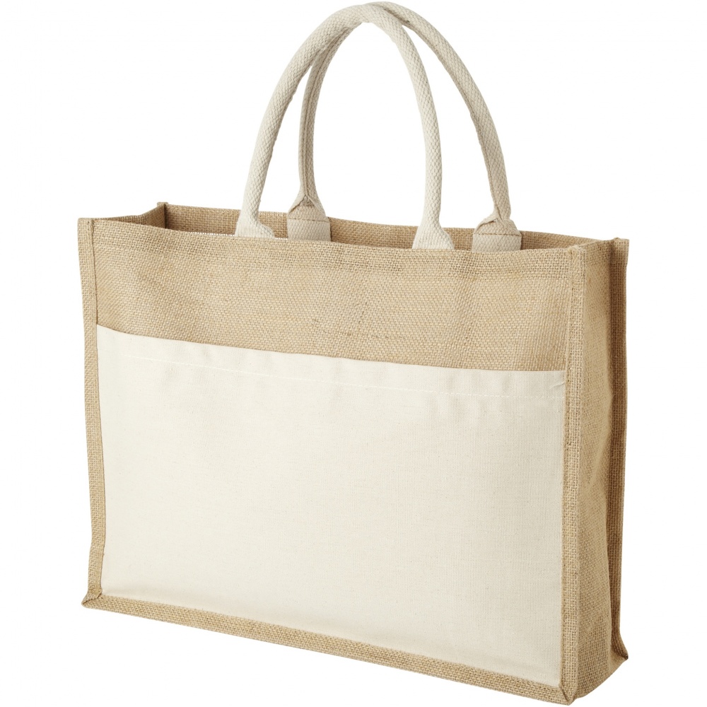 Logo trade advertising product photo of: Mumbay cotton pocket jute tote bag 18L
