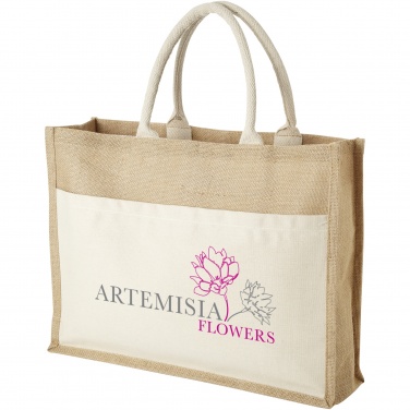 Logotrade promotional gift picture of: Mumbay cotton pocket jute tote bag 18L