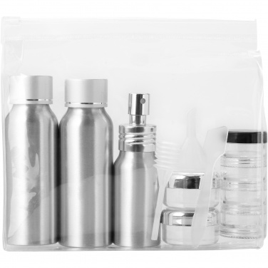 Logo trade business gifts image of: Frankfurt airline approved travel bottle set