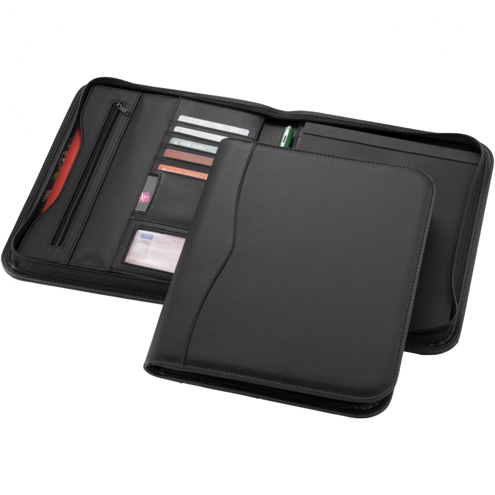 Logo trade promotional merchandise photo of: Ebony A4 zippered portfolio