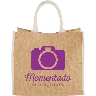 Logotrade corporate gift image of: Harry coloured edge jute tote bag 25L