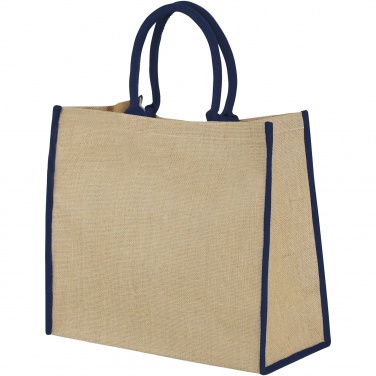 Logotrade promotional giveaway image of: Harry coloured edge jute tote bag 25L